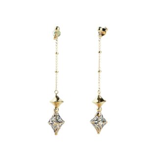 Orecchini Artlinea in Oro Giallo e Bianco Rombi - Glam - OE4855-LN