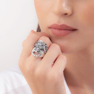 Anello Gerardo Sacco in Argento con Maschera - Mito - 27577
