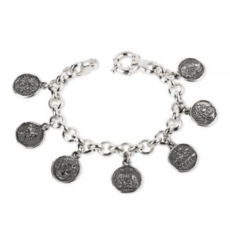 Bracciale Gerardo Sacco in Argento con Monete - Maschere e Monete - 33688