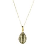Ciondolo Tatiana Fabergé Argento Dorato Smalto Nero Zirconi - Emperor - P13981B