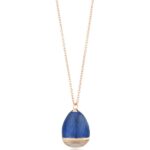 Ciondolo Tatiana Fabergé in Argento Dorato e Smalto Blu Scuro con Zirconi - Peter Carl - ROP02RDB