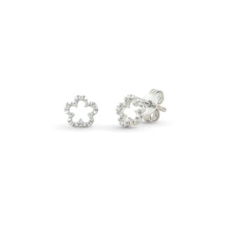 Orecchini Artlinea in Oro Bianco con Diamanti | Fiore - OD282-4B