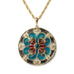 Collana Isola Bella Argento Dorato Smalti - Azzurro Cattedrale - 20000519