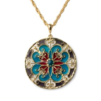 Collana Isola Bella Argento Dorato Smalti - Azzurro Cattedrale - 20000519