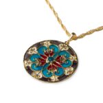 Collana Isola Bella Argento Dorato Smalti - Azzurro Cattedrale - 20000519