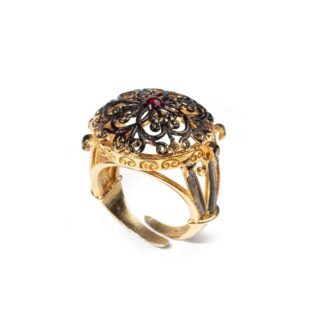 Anello Isola Bella Argento Dorato Smalti - Balconi di Sicilia - 20000923