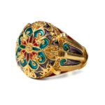 Anello Isola Bella Argento Dorato Smalti - Balconi di Sicilia - 20000924