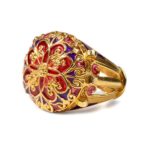 Anello Isola Bella Argento Dorato Smalti - Balconi di Sicilia - 20000925