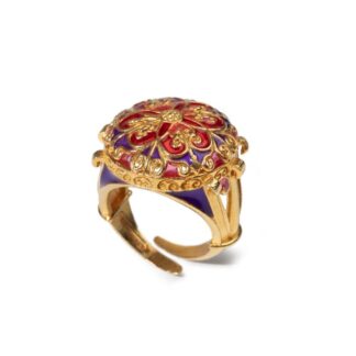 Anello Isola Bella Argento Dorato Smalti - Balconi di Sicilia - 20000925