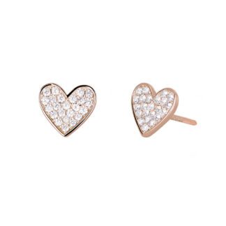 Orecchini Cuore Mabina Argento Rosato Zirconi - 563255