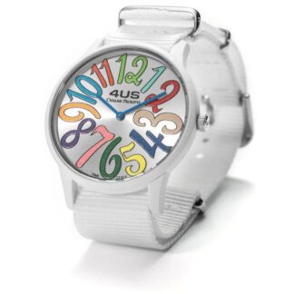 Orologio 4US Solo Tempo Plastica Tessuto Bianco - T4UP155