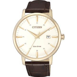 Orologio Citizen Eco Drive Solo Tempo Acciaio Dorato Pelle - Classic - BM7463-12A
