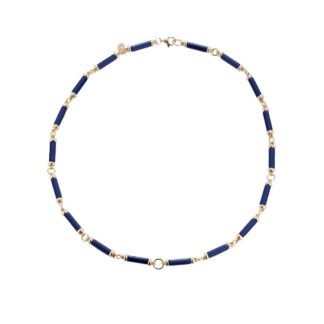 Ciondolo Tatiana Fabergé Argento Dorato Smalto Blu Scuro Zirconi - Peter Carl - F028DB