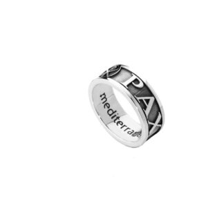 Anello Mediterraneo Argento incisione Pax - R61TA