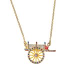Collana Isola Bella Argento Dorato Smalti Cristalli - Carretto - 20000948