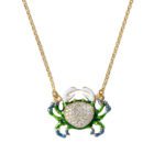 Collana Isola Bella Argento Dorato Smalti Cristalli - Granchio - 20000950