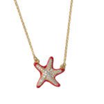 Collana Isola Bella Argento Dorato Smalti Cristalli - Stella Marina - 20000951