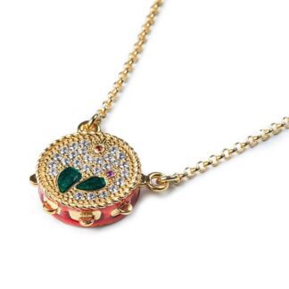 Collana Isola Bella Argento Dorato Smalti - Tamburello Cristalli - 20000949