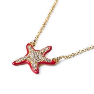 Collana Isola Bella Argento Dorato Smalti Cristalli - Stella Marina - 20000951