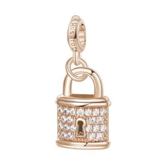 Charm Rosato Argento PVD Rosè Lucchetto - Storie - Z005