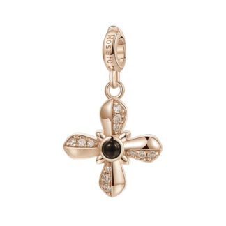 Charm Rosato Argento PVD Rosè Croce - Storie - Z014