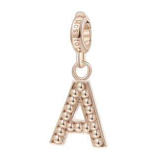Charm Rosato Argento PVD Rosè Lettera A - Storie - Z079