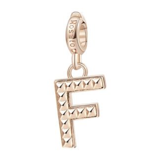 Charm Rosato Argento PVD Rosè Lettera F- Storie - Z084