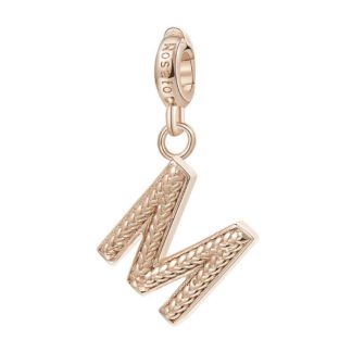 Charm Rosato Argento PVD Rosè Lettera M - Storie - Z091
