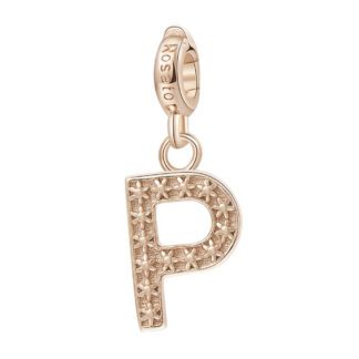Charm Rosato Argento PVD Rosè Lettera P - Storie - Z094