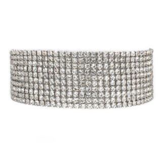 Bracciale Magnolia in Bronzo Bianco con Cristalli Swarovski® - BC229B