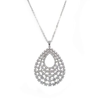 Collana Magnolia Bronzo Bianco Zirconi - CL907B