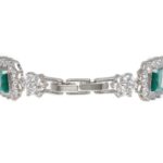 Bracciale Magnolia Bronzo Bianco Cristalli Swarovski® Verdi - BC322S