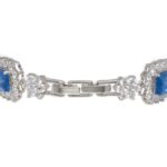 Bracciale Magnolia Bronzo Bianco Cristalli Swarovski® Blu - BC322Z
