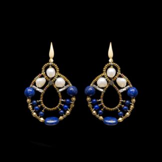 Orecchini Ziio Argento Vetro Murano Madreperla - EAR GALAZIE LAPIZ