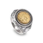 Anello Gerardo Sacco Argento PVD Oro