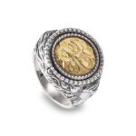 Anello Gerardo Sacco Argento PVD Oro
