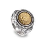 Anello Gerardo Sacco Argento PVD Oro