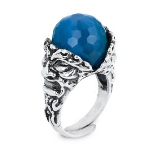 Anello Gerardo Sacco Argento Pietra Colorata - Maschere Monete - 27869BL-16/18