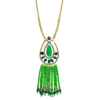 Collana Ziio in Argento e Vetro di Murano con Pietre Semipreziose - PDT FENICE GREEN