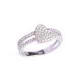 Anello Cuore Davite & Delucchi in Oro Bianco con Diamanti - AA031346