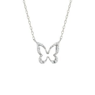 Collana Artlinea in Oro Bianco con Diamanti | Farfalla - CD381-4B
