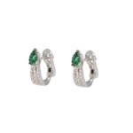 Orecchini Davite & Delucchi Oro Bianco Diamanti Smeraldi - BB 008942 SM