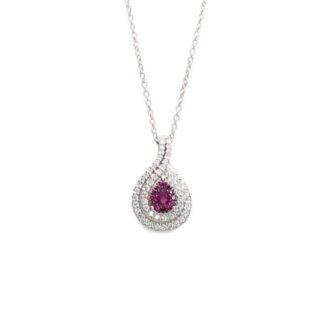 Collana Davite & Delucchi Oro Bianco Diamanti Rubini - CLN011098RB