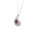 Collana Davite & Delucchi Oro Bianco Diamanti Rubini - CLN011098RB