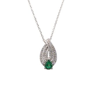 Collana Davite & Delucchi Oro Bianco Diamanti Smeraldi - CLN011117SM