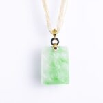 Collana con Perline e Pendente in Giada con Onice e Rubini - Stile Antico - CL35M
