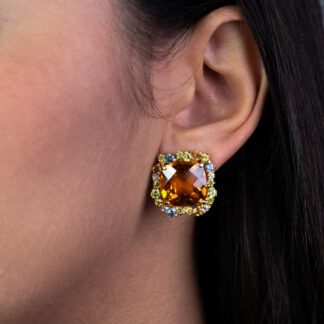 Orecchini in Oro Giallo Topazio Citrino e Topazio - 71670
