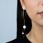 Orecchini Pendenti in Oro Giallo con Topazio e Perla - 71630