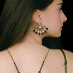 Orecchini Ziio in Argento e Vetro di Murano con Pietre Semipreziose - EAR ABANICO BKW