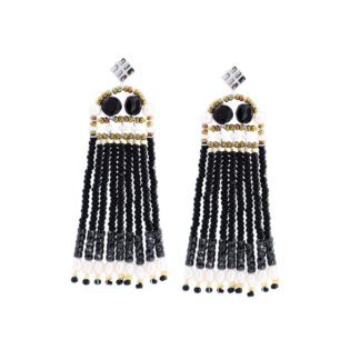 Orecchini Ziio Argento Vetro di Murano Pietre Semipreziose - EAR FENFRA BKP